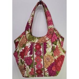 Vera Bradley Hello Dahlia Tote Bag Floral Quilted Cotton Large Shoulder Retired